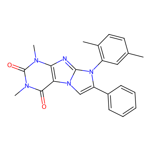 6-(2,5-Dimethylphenyl)-2,4-dimethyl-7-phenylpurino[7,8-a]imidazole-1,3-dione structure