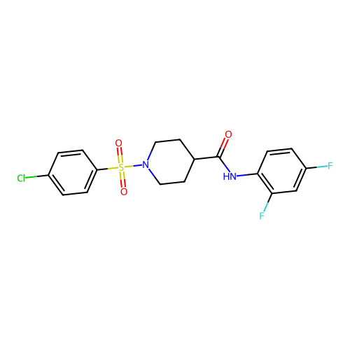 1-(4-chlorophenyl)sulfonyl-N-(2,4-difluorophenyl)piperidine-4-carboxamide structure