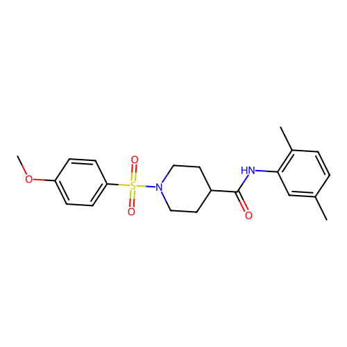 N-(2,5-dimethylphenyl)-1-(4-methoxyphenyl)sulfonylpiperidine-4-carboxamide structure