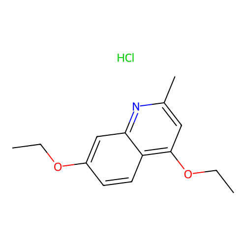 Quinaldine, 4,7-diethoxy-, hydrochloride structure
