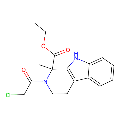 ethyl 2-(2-chloroacetyl)-1-methyl-4,9-dihydro-3H-pyrido[3,4-b]indole-1-carboxylate structure