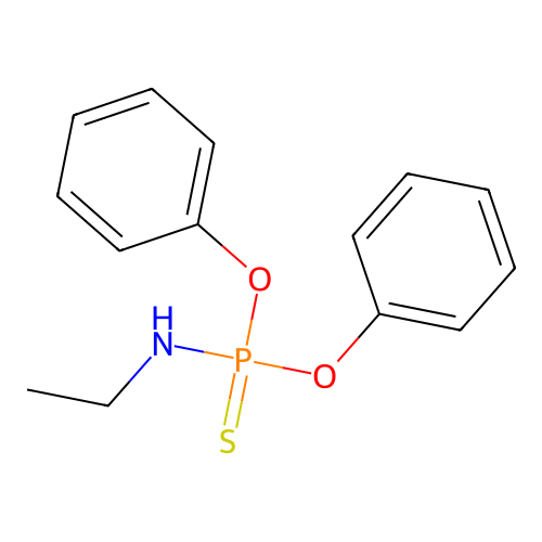 N-diphenoxyphosphinothioylethanamine structure