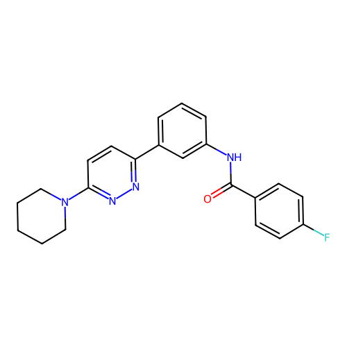 4-fluoro-N-{3-[6-(piperidin-1-yl)pyridazin-3-yl]phenyl}benzamide structure