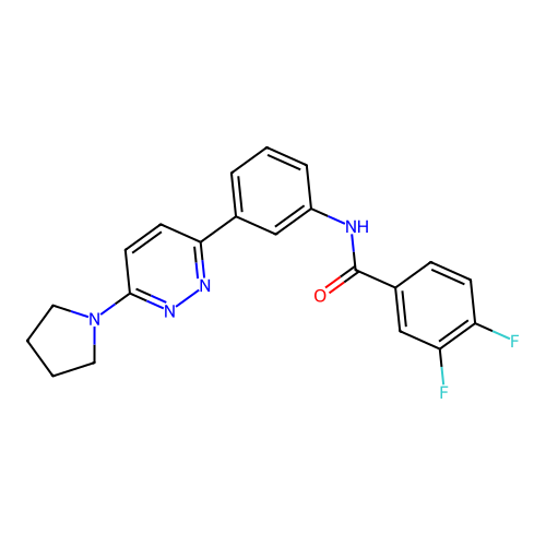 3,4-difluoro-N-[3-(6-pyrrolidin-1-ylpyridazin-3-yl)phenyl]benzamide structure