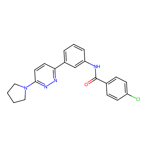 4-chloro-N-[3-(6-pyrrolidin-1-ylpyridazin-3-yl)phenyl]benzamide structure