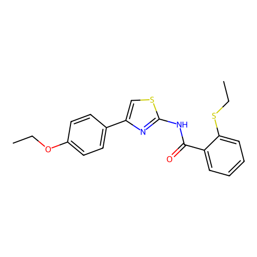 N-(4-(4-ethoxyphenyl)thiazol-2-yl)-2-(ethylthio)benzamide structure