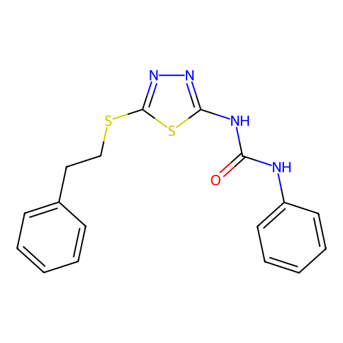1-(5-(Phenethylthio)-1,3,4-thiadiazol-2-yl)-3-phenylurea structure