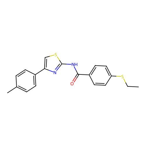 4-(ethylthio)-N-(4-(p-tolyl)thiazol-2-yl)benzamide structure