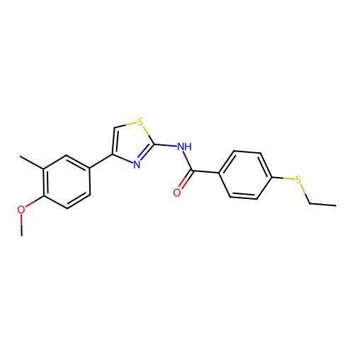 4-(ethylthio)-N-(4-(4-methoxy-3-methylphenyl)thiazol-2-yl)benzamide structure