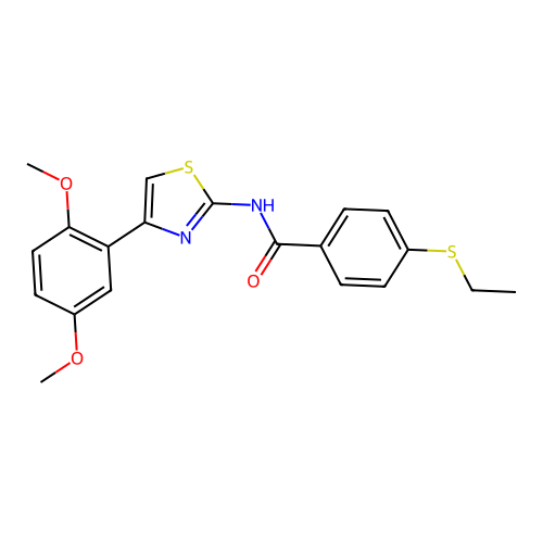 N-(4-(2,5-dimethoxyphenyl)thiazol-2-yl)-4-(ethylthio)benzamide structure