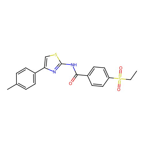 4-(ethylsulfonyl)-N-(4-(p-tolyl)thiazol-2-yl)benzamide structure
