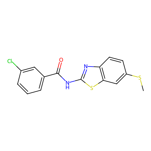 3-chloro-N-(6-(methylthio)benzo[d]thiazol-2-yl)benzamide structure