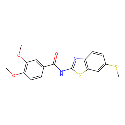 3,4-dimethoxy-N-(6-(methylthio)benzo[d]thiazol-2-yl)benzamide structure