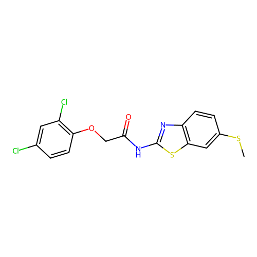 2-(2,4-dichlorophenoxy)-N-(6-(methylthio)benzo[d]thiazol-2-yl)acetamide structure