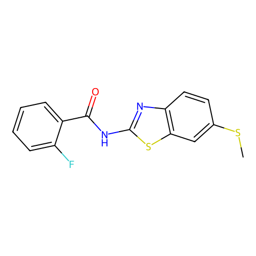 2-fluoro-N-(6-(methylthio)benzo[d]thiazol-2-yl)benzamide structure