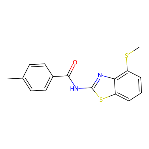 4-methyl-N-(4-(methylthio)benzo[d]thiazol-2-yl)benzamide structure