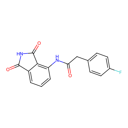 N-(1,3-dioxoisoindolin-4-yl)-2-(4-fluorophenyl)acetamide structure