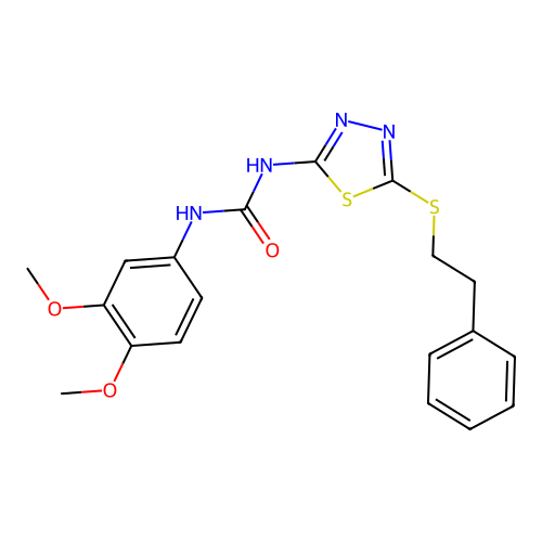1-(3,4-Dimethoxyphenyl)-3-(5-(phenethylthio)-1,3,4-thiadiazol-2-yl)urea structure
