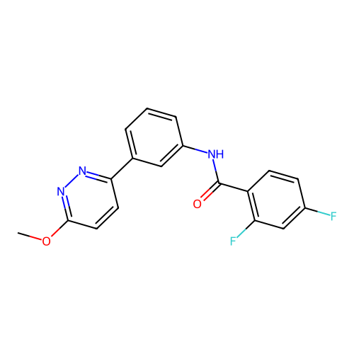 2,4-difluoro-N-[3-(6-methoxypyridazin-3-yl)phenyl]benzamide structure