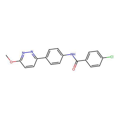 4-chloro-N-[4-(6-methoxypyridazin-3-yl)phenyl]benzamide structure