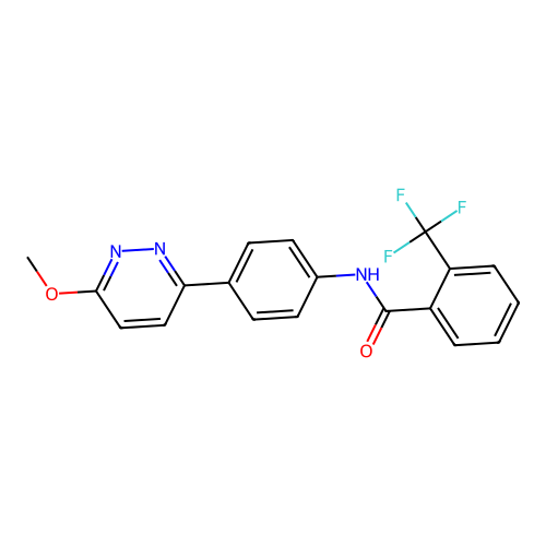 N-[4-(6-methoxypyridazin-3-yl)phenyl]-2-(trifluoromethyl)benzamide structure