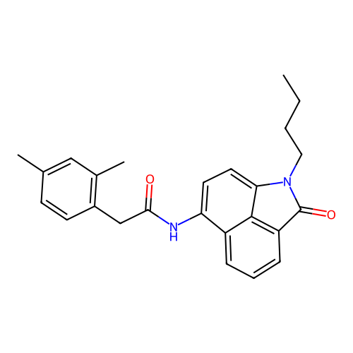N-(1-butyl-2-oxo-1,2-dihydrobenzo[cd]indol-6-yl)-2-(2,4-dimethylphenyl)acetamide structure