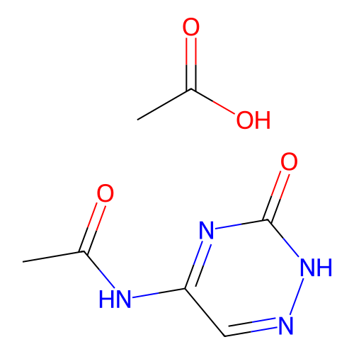 acetic acid;N-(3-oxo-2H-1,2,4-triazin-5-yl)acetamide structure