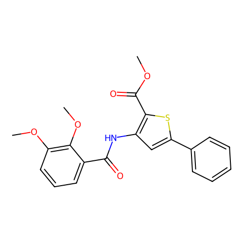 Methyl 3-(2,3-dimethoxybenzamido)-5-phenylthiophene-2-carboxylate structure