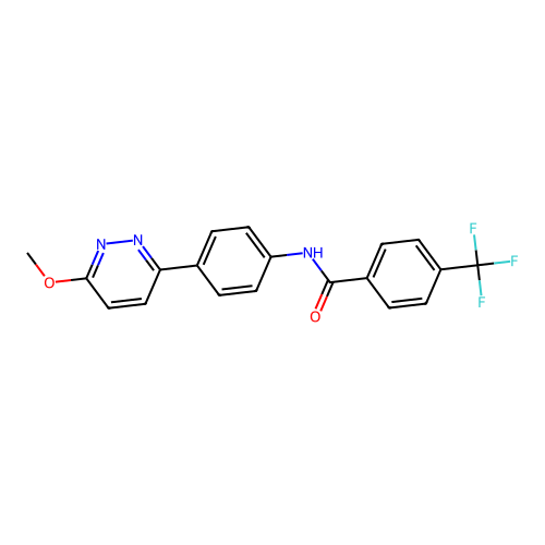 N-[4-(6-methoxypyridazin-3-yl)phenyl]-4-(trifluoromethyl)benzamide structure
