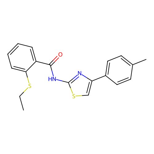 2-(ethylthio)-N-(4-(p-tolyl)thiazol-2-yl)benzamide structure