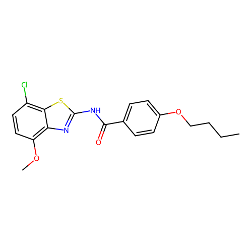 4-butoxy-N-(7-chloro-4-methoxy-1,3-benzothiazol-2-yl)benzamide structure
