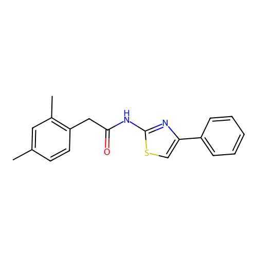 2-(2,4-dimethylphenyl)-N-(4-phenylthiazol-2-yl)acetamide structure