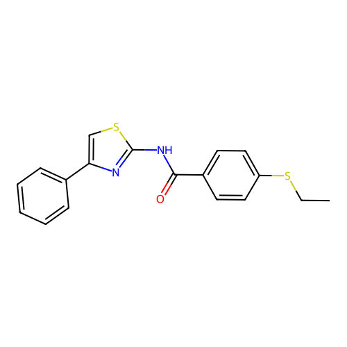 4-(ethylthio)-N-(4-phenylthiazol-2-yl)benzamide structure