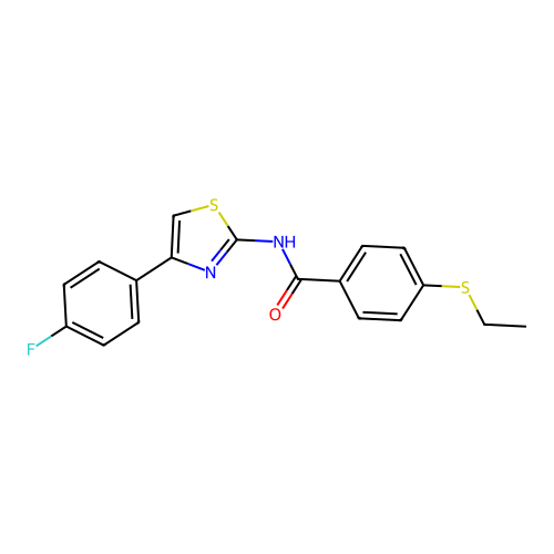 4-(ethylthio)-N-(4-(4-fluorophenyl)thiazol-2-yl)benzamide structure