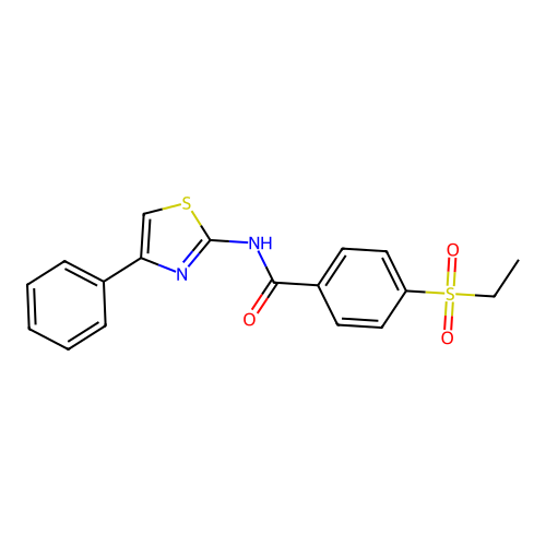 4-(ethylsulfonyl)-N-(4-phenylthiazol-2-yl)benzamide structure