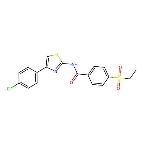 N-(4-(4-chlorophenyl)thiazol-2-yl)-4-(ethylsulfonyl)benzamide structure