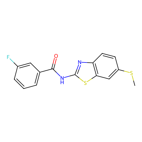 3-fluoro-N-(6-(methylthio)benzo[d]thiazol-2-yl)benzamide structure