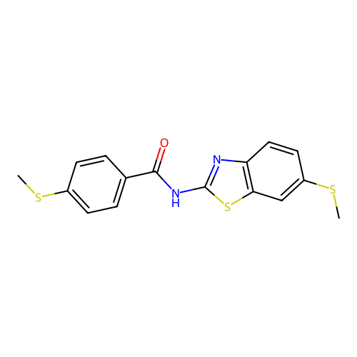 4-(methylthio)-N-(6-(methylthio)benzo[d]thiazol-2-yl)benzamide structure