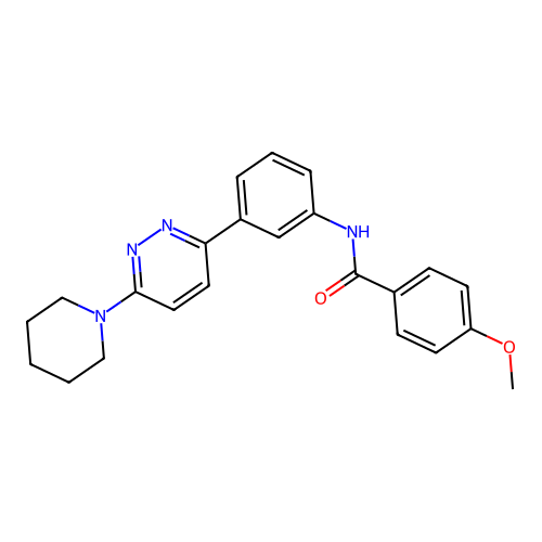 4-methoxy-N-[3-(6-piperidin-1-ylpyridazin-3-yl)phenyl]benzamide structure