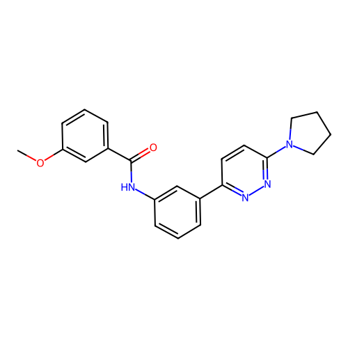 3-methoxy-N-(3-(6-(pyrrolidin-1-yl)pyridazin-3-yl)phenyl)benzamide structure