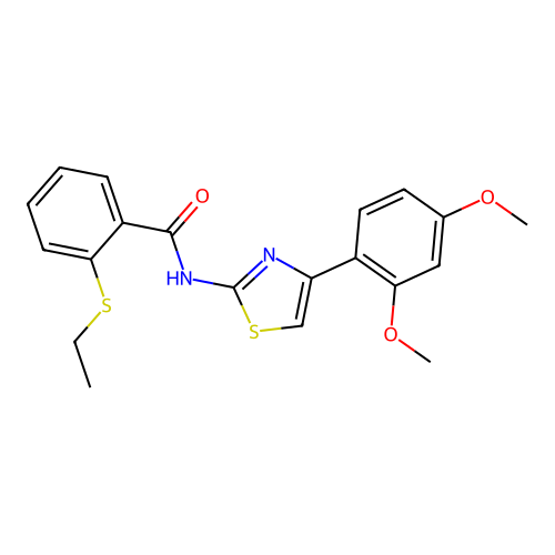 N-(4-(2,4-dimethoxyphenyl)thiazol-2-yl)-2-(ethylthio)benzamide structure