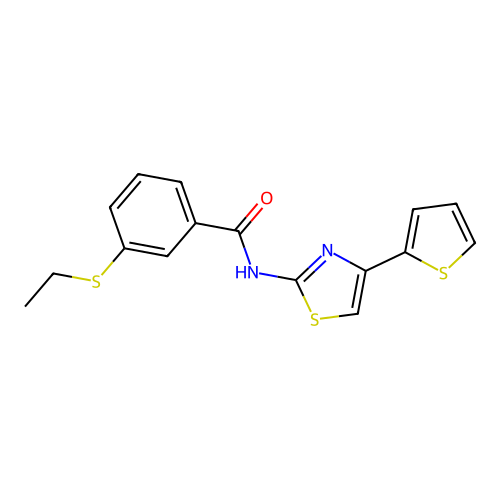 3-(ethylthio)-N-(4-(thiophen-2-yl)thiazol-2-yl)benzamide structure