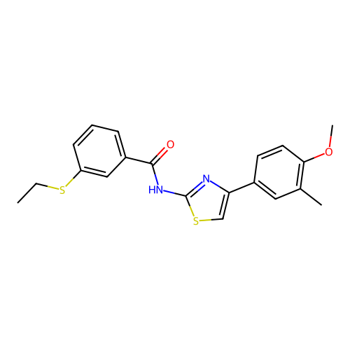 3-(ethylthio)-N-(4-(4-methoxy-3-methylphenyl)thiazol-2-yl)benzamide structure