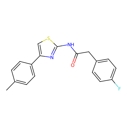 2-(4-fluorophenyl)-N-(4-(p-tolyl)thiazol-2-yl)acetamide structure
