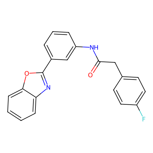 N-(3-(benzo[d]oxazol-2-yl)phenyl)-2-(4-fluorophenyl)acetamide structure