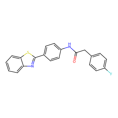 N-[4-(1,3-benzothiazol-2-yl)phenyl]-2-(4-fluorophenyl)acetamide structure
