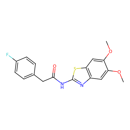 N-(5,6-dimethoxybenzo[d]thiazol-2-yl)-2-(4-fluorophenyl)acetamide structure
