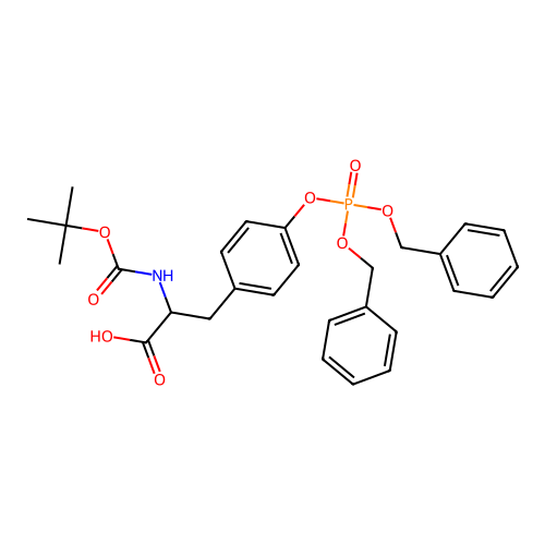 3-(4-{[bis(benzyloxy)phosphoryl]oxy}phenyl)-2-{[(tert-butoxy)carbonyl]amino}propanoic acid structure