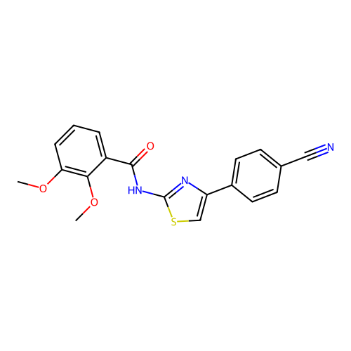 N-[4-(4-cyanophenyl)-1,3-thiazol-2-yl]-2,3-dimethoxybenzamide structure