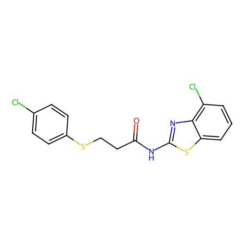 N-(4-chlorobenzo[d]thiazol-2-yl)-3-((4-chlorophenyl)thio)propanamide structure
